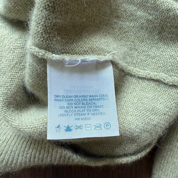 Lands’ End 100% Cashmere Crewneck Sweater Sage Green Women’s S Petite - Picture 6 of 7